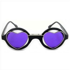 Round Heart Shape Lens Sunglasses PURPLE BLACK NEW